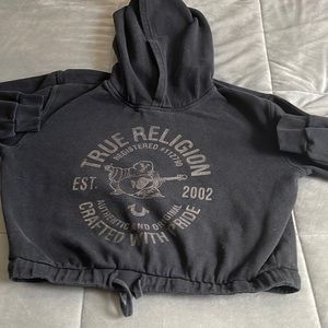 black true religion cropped sweatshirt